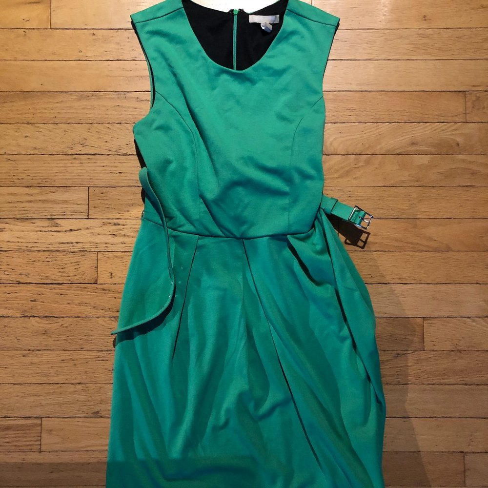 Banana Republic Women's Green Sleeveless Belted Dress